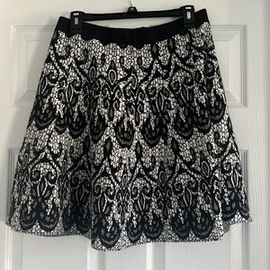 Cynthia Rowley Black & White A-Line Skirt